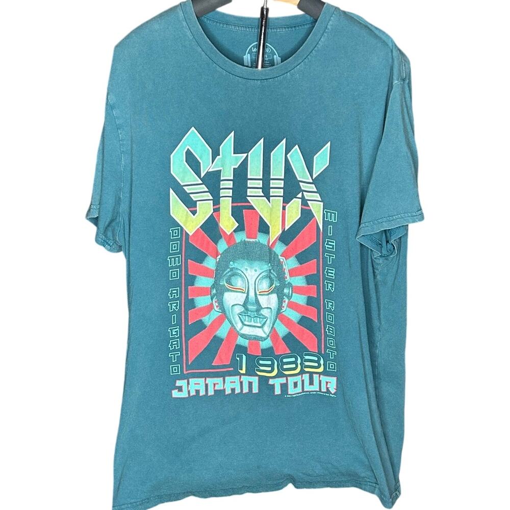 Lee Men's Styx graphic band tee 1983 Japan tour mens xl